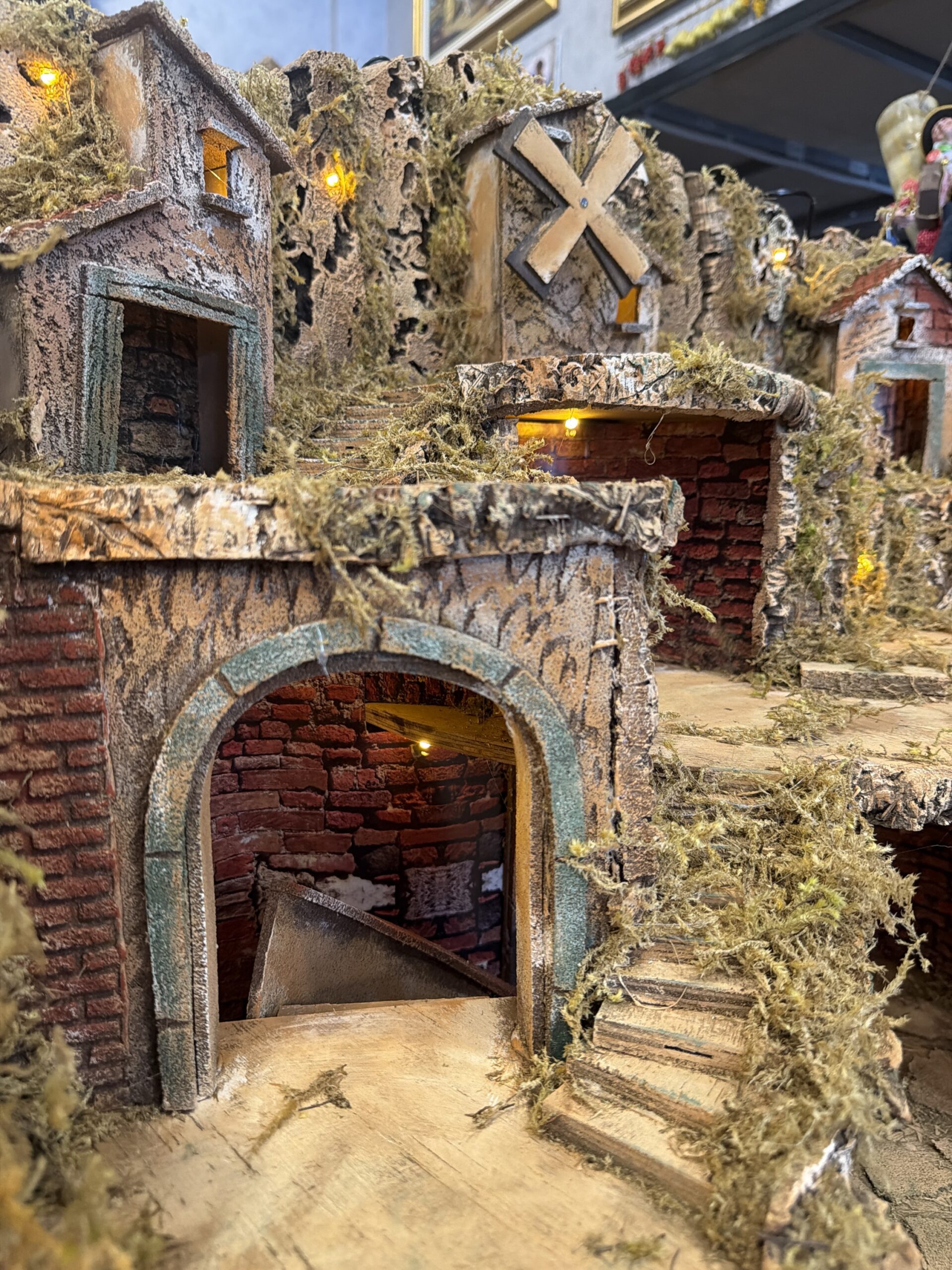 Presepe con Luci Cascata Mulino e Forno 81x63 h.68 - immagine 5