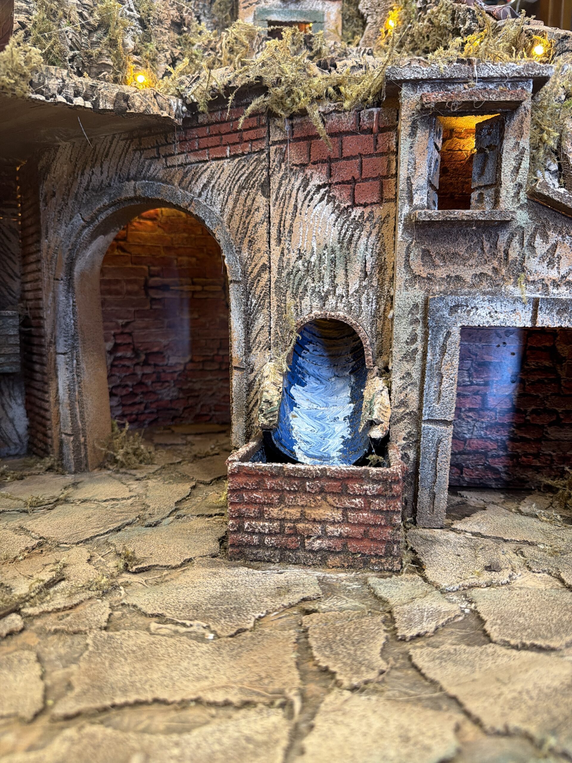 Presepe con Luci Cascata Mulino e Forno 81x63 h.68 - immagine 4