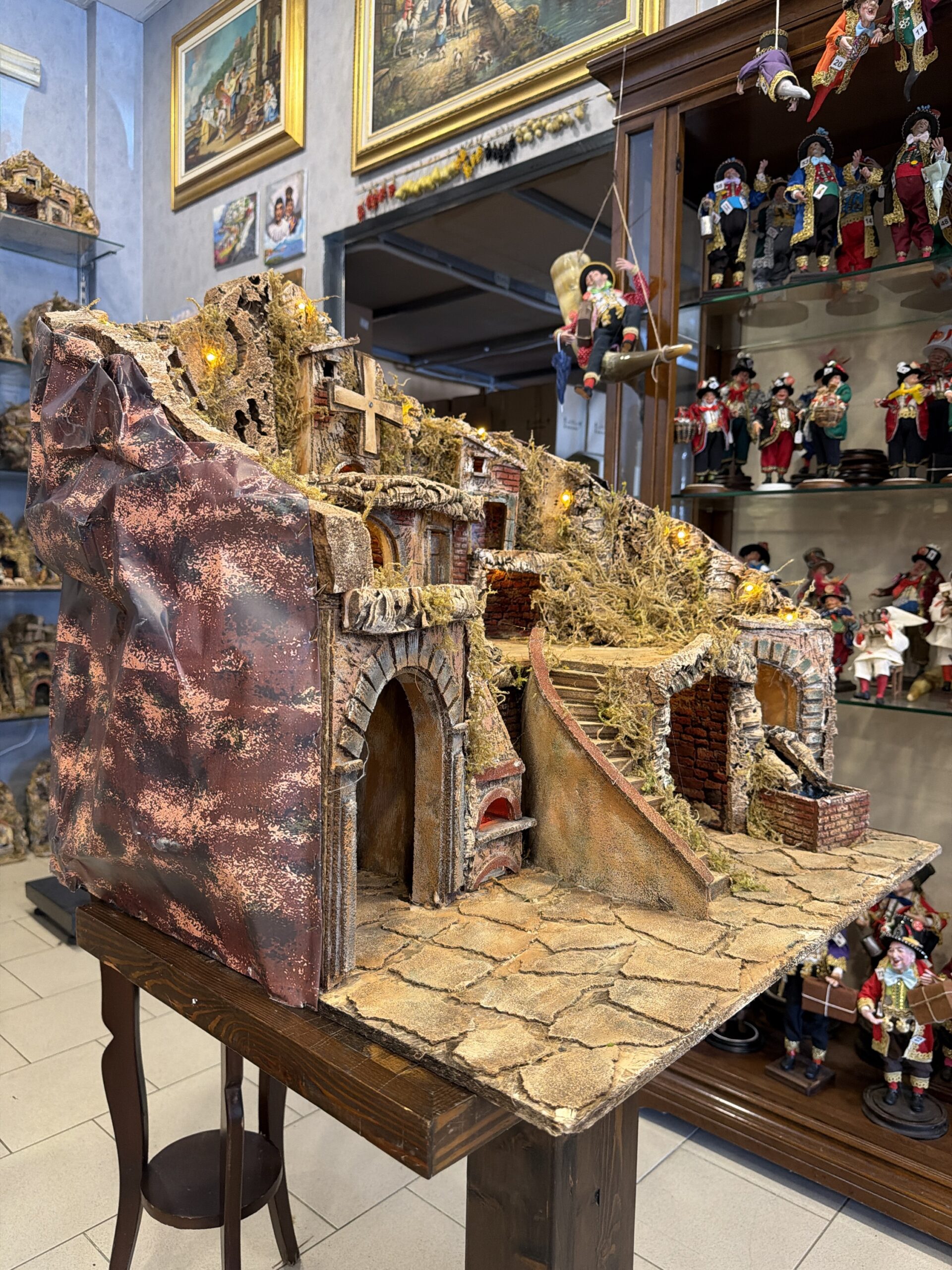 Presepe con Luci Cascata Mulino e Forno 70x63 h.65 - immagine 7