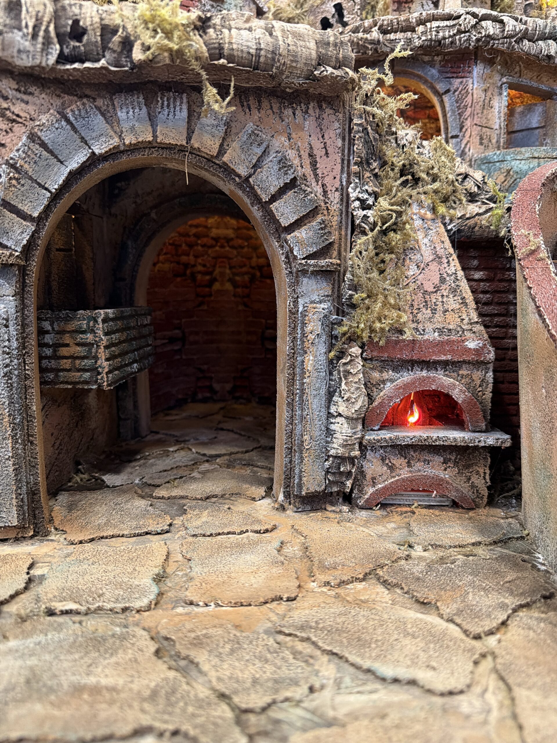 Presepe con Luci Cascata Mulino e Forno 70x63 h.65 - immagine 3