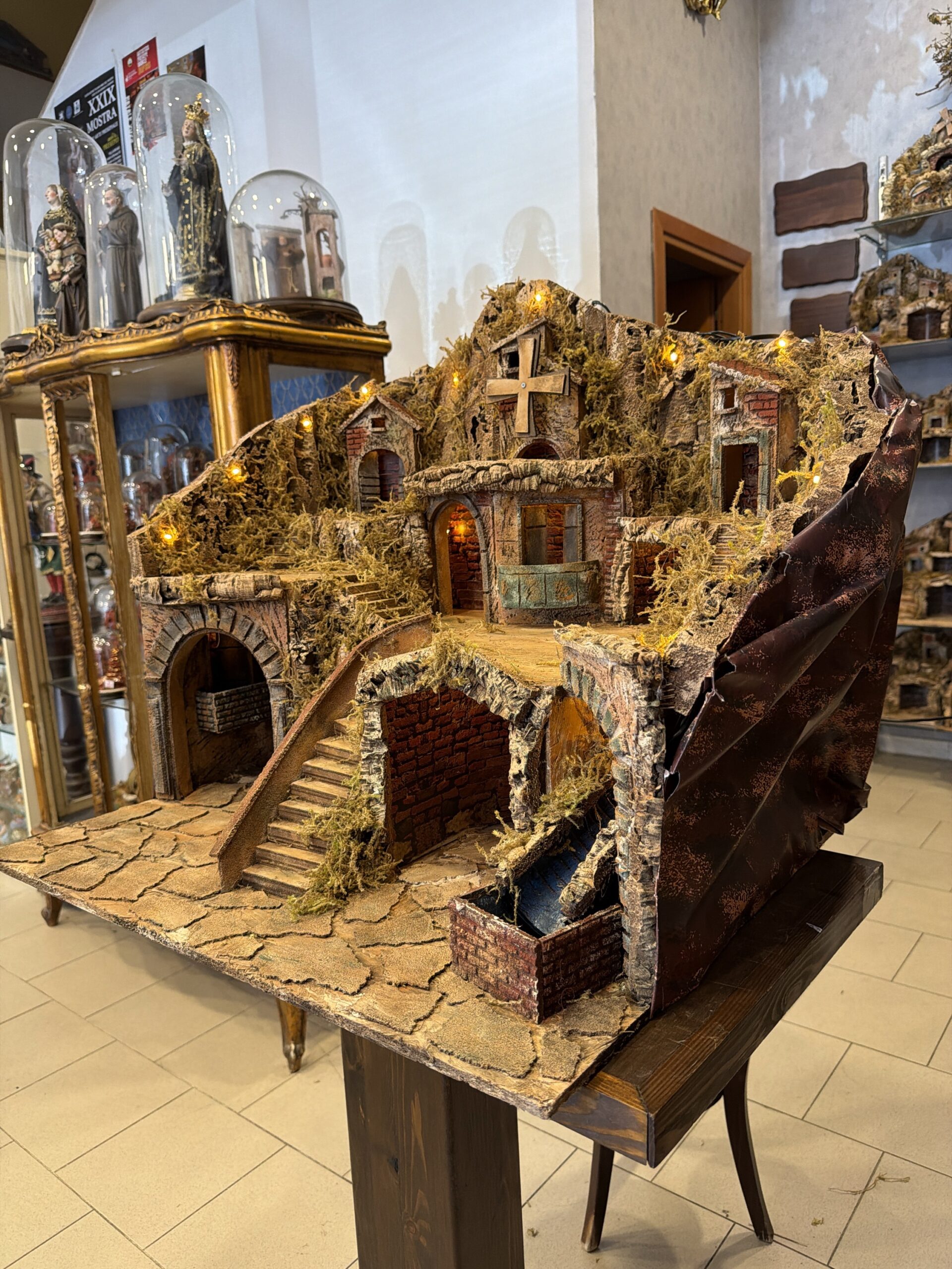 Presepe con Luci Cascata Mulino e Forno 70x63 h.65 - immagine 8